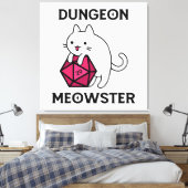 Kelder Meowster Kat Grappig Canvas Afdruk (Insitu (Slaapkamer))