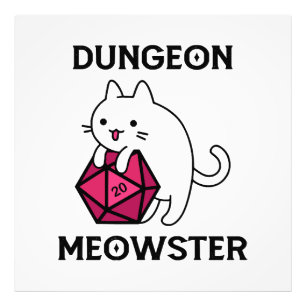 Kelder Meowster Kat Grappig Foto Afdruk