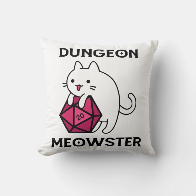 Kelder Meowster Kat Grappig Kussen (Voorkant)