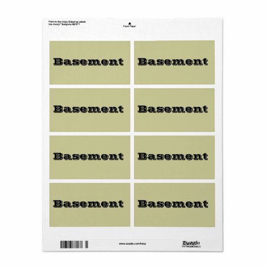 Kelder Verplaatsende Etiketten in Cement Beige (Full Sheet)