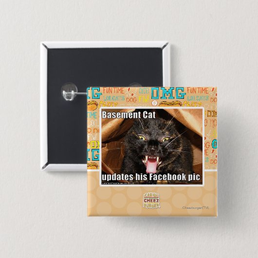 kelder vierkante button 5,1 cm (Voorkant /achterkant)