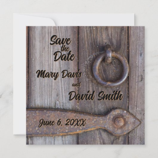 Kelderdeurhendel Bruiloft Save The Date (Voorkant)