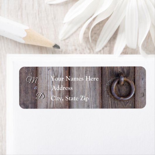 Kelderdeurhendel Huwelijksadreslabel Etiket (Insitu)