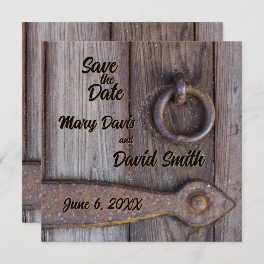 Kelderdeurhendel Trouw Save The Date (Voorkant / Achterkant)