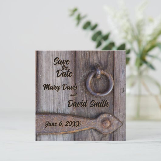 Kelderdeurhendel Trouw Save The Date (Staand voorkant)