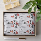 Kele kat vrolijk kerstfeest tissuepapier (Geschenk)