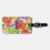 Keleah Tropische Hawaiiaanse Hibiscus en Orchideeë Bagagelabel (Voorkant horizontaal)
