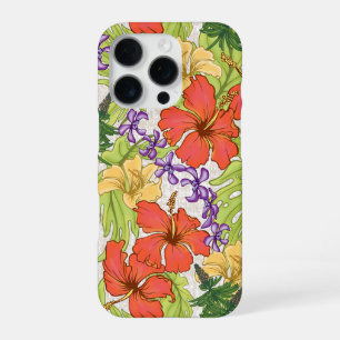 Keleah Tropische Hawaiiaanse Hibiscus en Orchideeë iPhone 16 Pro Hoesje