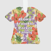 Keleah Tropische Hawaiiaanse Hibiscus en Orchideeë Ornament (achterkant)