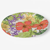 Keleah Tropische Hawaiiaanse Hibiscus en Orchideeë Papieren Bordje (Gekanteld)