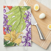 Keleah Tropische Hawaiiaanse Hibiscus en Orchideeë Theedoek (Quarter Fold)