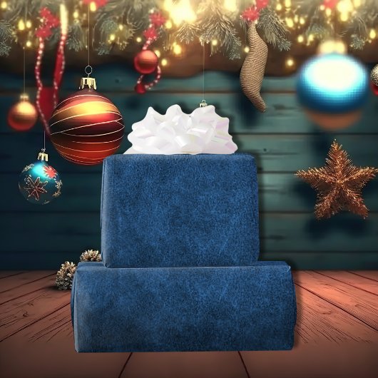 Kelestisch blauw oud kunstleder cadeaupapier