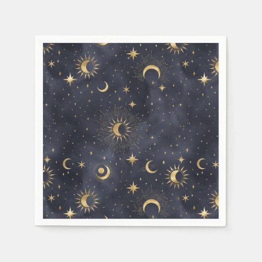 Kelestische abstracte nachtluiers servet (Voorkant)
