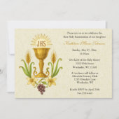 Kelk en lelies Eerste Communie Traditioneel Kaart (Voorkant)