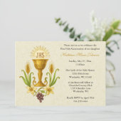 Kelk en lelies Eerste Communie Traditioneel Kaart (Staand voorkant)