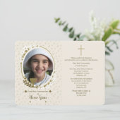 Kelk met bloemen Foto Eerste Communie Kaart (Staand voorkant)