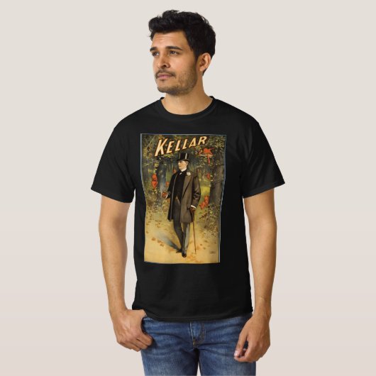 Kellar de goochelaar Loop in de Bossen Magic Poste T-shirt (Voorkant volledig)