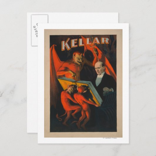 Kellar Devil en demonen met Poster van het Magic B Briefkaart (Voorkant / Achterkant)