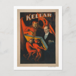 Kellar Devil en demonen met Poster van het Magic B Briefkaart