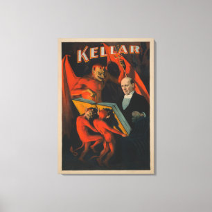 Kellar Devil en demonen met Poster van het Magic B Canvas Afdruk