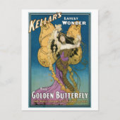 Kellar ~ Golden Butterfly  Magic Act Briefkaart (Voorkant)