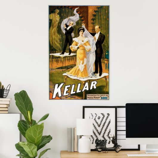 Kellar ~ Gone Magicien  Magic Act Poster (Thuiskantoor)