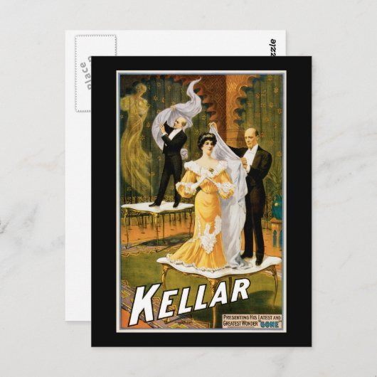  Kellar  grootste Poster van het Wonder "Gone" Briefkaart (Voorkant / Achterkant)