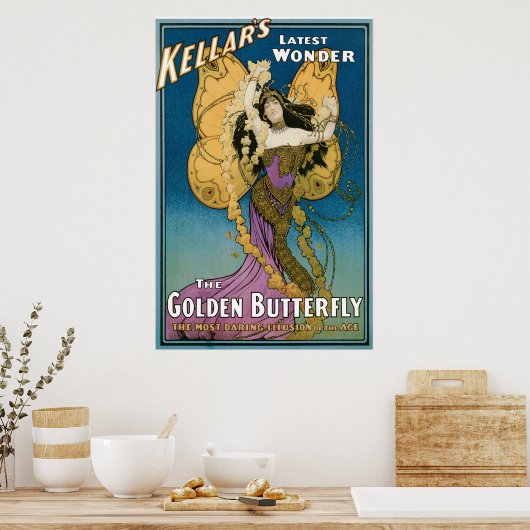  Kellar is de gouden vlinder Poster (Keuken)
