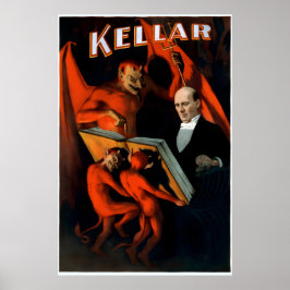 Kellar Leest met de Duivel 1894 Vintage Stijl Poster