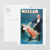 Kellar ~ Levitation Magic  Magic Act Briefkaart (Voorkant / Achterkant)