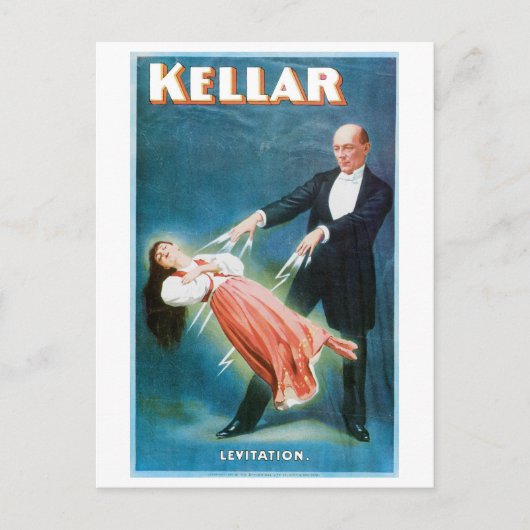 Kellar ~ Levitation Magic  Magic Act Briefkaart (Voorkant)