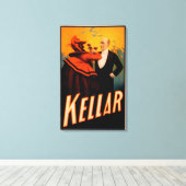Kellar Magicien Drink wijn met de duivel Canvas Afdruk (Insitu (Houten vloer))