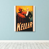 Kellar Magicien Drink wijn met de duivel Canvas Afdruk (Insitu (Houten vloer))