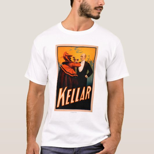 Kellar Magicien Drink wijn met de duivel T-shirt (Voorkant)