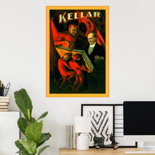 Kellar ~  Poster van de magiër (Thuiskantoor)