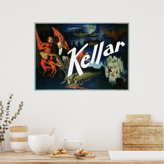 Kellar ~ The Devil  Magic Act Poster (Keuken)