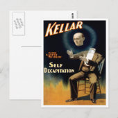 Kellar voert zelfonthoofding uit, 1897 briefkaart (Voorkant / Achterkant)