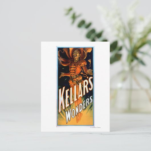 Kellar's Wonders gekleed als Devil Magic Briefkaart (Staand voorkant)