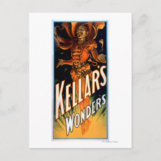 Kellar's Wonders gekleed als Devil Magic Briefkaart (Voorkant)