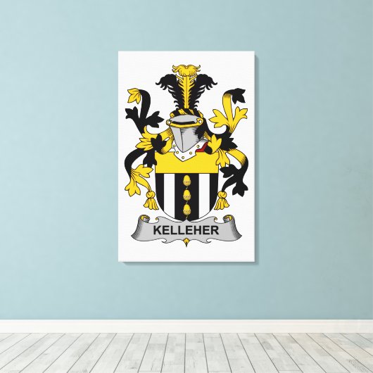 Kelleher Family Crest Canvas Afdruk (Insitu (Houten vloer))