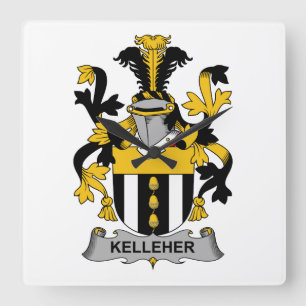 Kelleher Family Crest Vierkante Klok