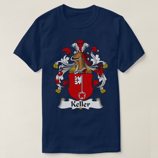 Keller Coat of Arms Family Crest T-shirt (Design voorkant)