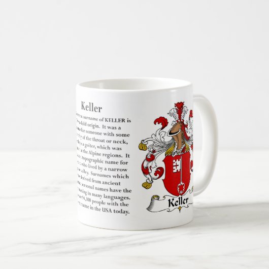 Keller Family Coat of Arms Mok (Voorkant rechts)