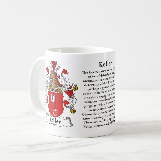 Keller Family Coat of Arms Mok (Voorkant links)