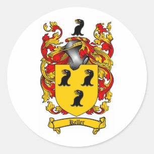 KELLER FAMILY CREST - KELLER WAPEN RONDE STICKER