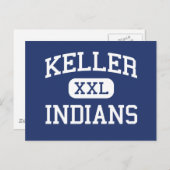 Keller - Indiërs - High School - Keller Texas Briefkaart (Voorkant / Achterkant)