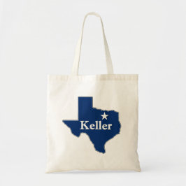 Keller, Texas Lone Star State Kaart Cute K-Town Tote Bag