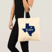 Keller, Texas Lone Star State Map Cute K-Town Tote Bag (Voorkant (product))