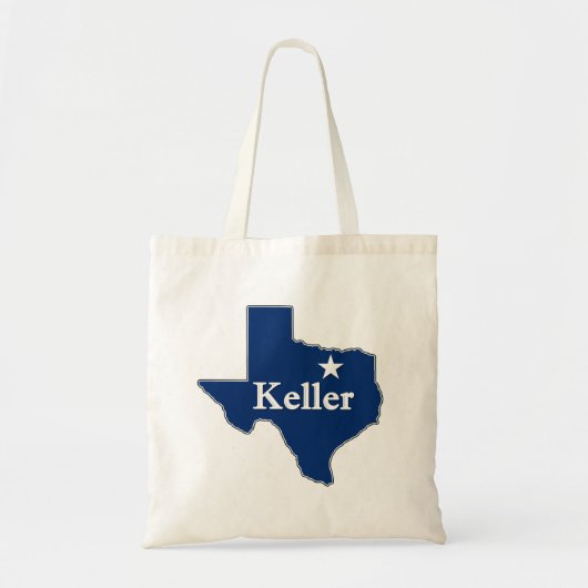 Keller, Texas Lone Star State Map Cute K-Town Tote Bag (Voorkant)