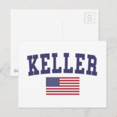 Keller US Flag Briefkaart (Voorkant / Achterkant)